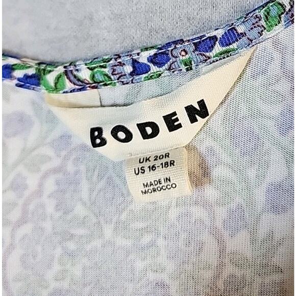 BODEN Jersey Maxi Dress Size US 16-18R Floral V Neck Smock Waist Pockets Stretch - Picture 3 of 15